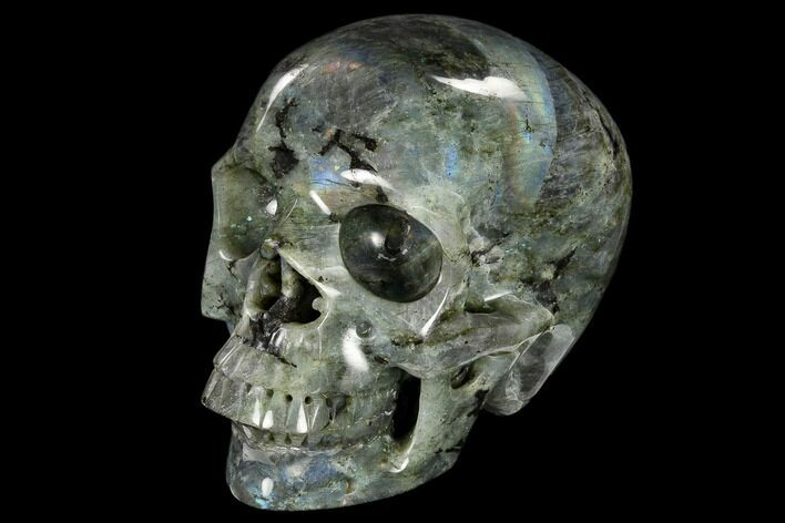 Realistic, Polished Labradorite Skull #116334